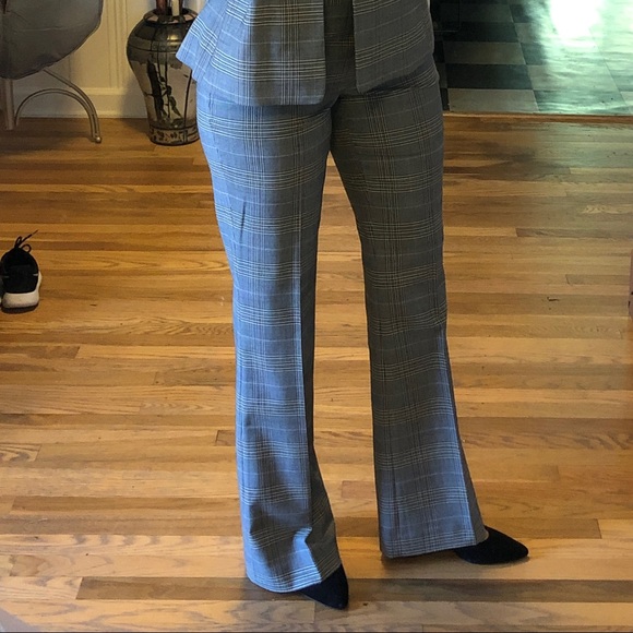 Nordstrom Designer Lewit Plaid Flare Trousers - Picture 6 of 6